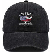 USA 250th Anniversary Washed Cotton Baseball Cap United States Semiquincentennial 1776 2026 Patriotic Independence Day