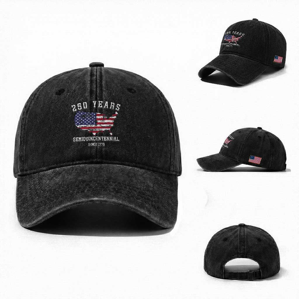 USA 250th Anniversary Washed Cotton Baseball Cap United States Semiquincentennial 1776 2026 Patriotic Independence Day