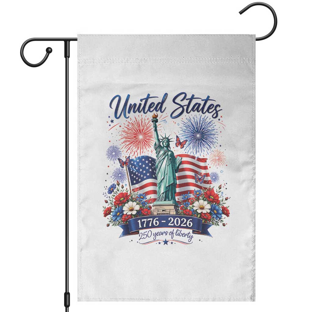 250th Anniversary USA Garden Flag Patriotic Liberty Floral 250 Years American 4th July 1776 2026