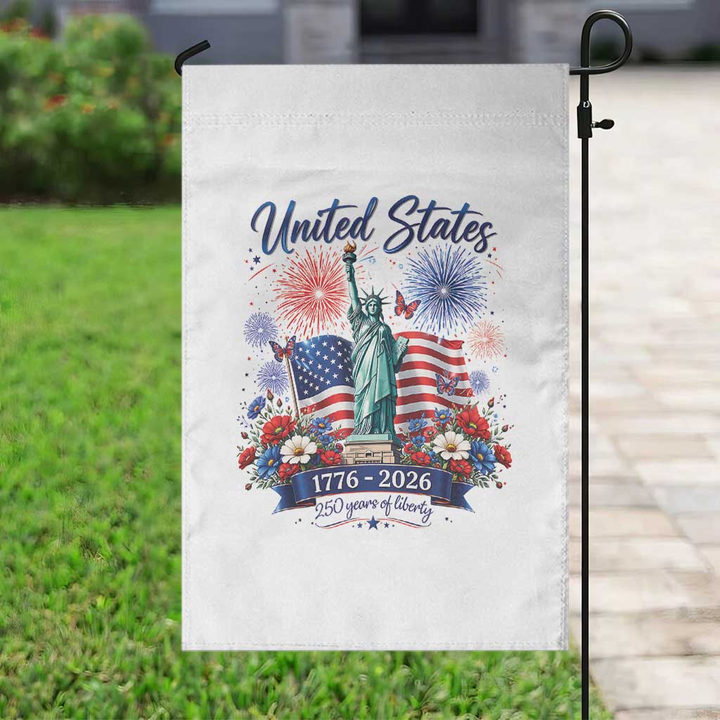 250th Anniversary USA Garden Flag Patriotic Liberty Floral 250 Years American 4th July 1776 2026
