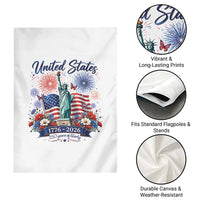250th Anniversary USA Garden Flag Patriotic Liberty Floral 250 Years American 4th July 1776 2026