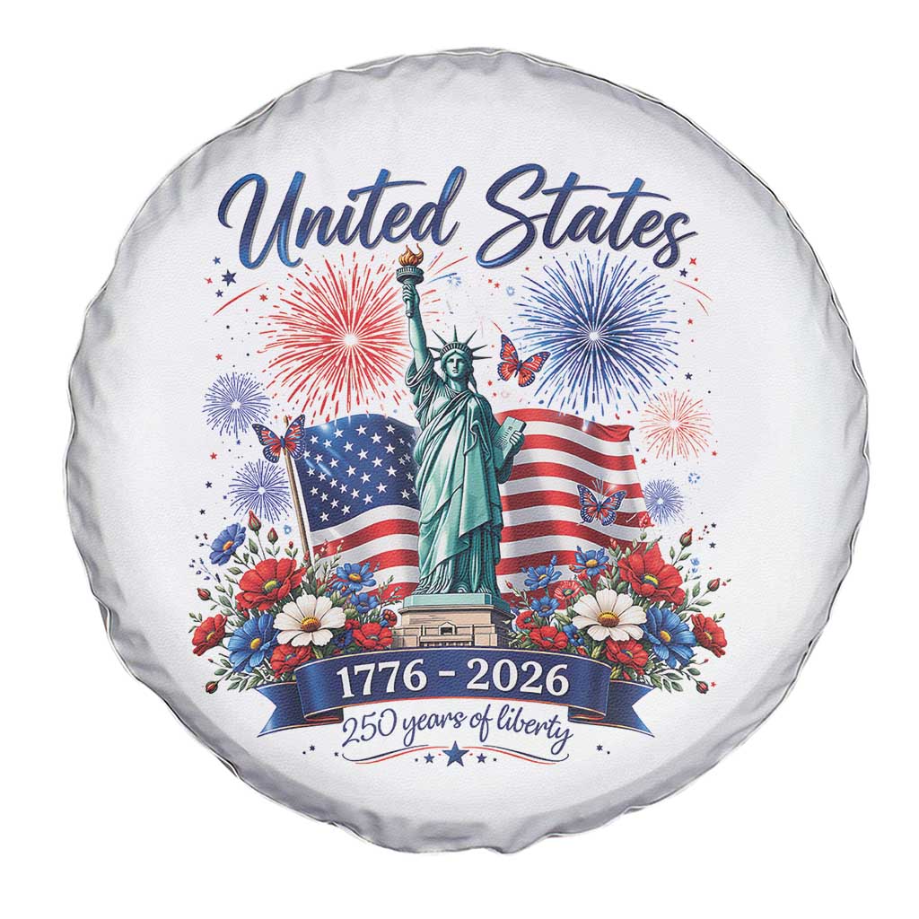 250th Anniversary USA Spare Tire Cover Patriotic Liberty Floral 250 Years American 4th July 1776 2026