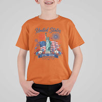 250th Anniversary USA T Shirt For Kid Patriotic Liberty Floral 250 Years American 4th July 1776 2026
