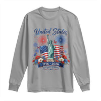250th Anniversary USA Long Sleeve Shirt Patriotic Liberty Floral 250 Years American 4th July 1776 2026