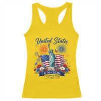 250th Anniversary USA Racerback Tank Top Patriotic Liberty Floral 250 Years American 4th July 1776 2026