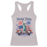 250th Anniversary USA Racerback Tank Top Patriotic Liberty Floral 250 Years American 4th July 1776 2026