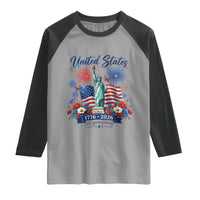 250th Anniversary USA Raglan Shirt Patriotic Liberty Floral 250 Years American 4th July 1776 2026