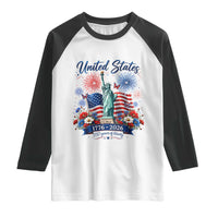 250th Anniversary USA Raglan Shirt Patriotic Liberty Floral 250 Years American 4th July 1776 2026