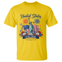 250th Anniversary USA T Shirt Patriotic Liberty Floral 250 Years American 4th July 1776 2026
