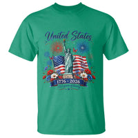 250th Anniversary USA T Shirt Patriotic Liberty Floral 250 Years American 4th July 1776 2026