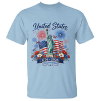 250th Anniversary USA T Shirt Patriotic Liberty Floral 250 Years American 4th July 1776 2026