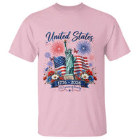 250th Anniversary USA T Shirt Patriotic Liberty Floral 250 Years American 4th July 1776 2026