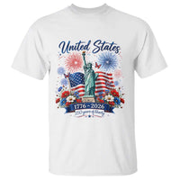 250th Anniversary USA T Shirt Patriotic Liberty Floral 250 Years American 4th July 1776 2026