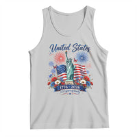250th Anniversary USA Tank Top Patriotic Liberty Floral 250 Years American 4th July 1776 2026