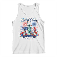 250th Anniversary USA Tank Top Patriotic Liberty Floral 250 Years American 4th July 1776 2026