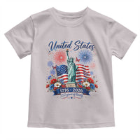 250th Anniversary USA Toddler T Shirt Patriotic Liberty Floral 250 Years American 4th July 1776 2026