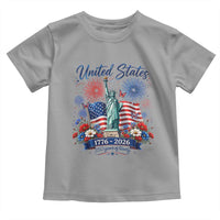 250th Anniversary USA Toddler T Shirt Patriotic Liberty Floral 250 Years American 4th July 1776 2026