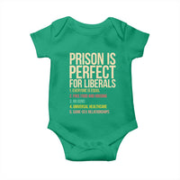 Prison Is Perfect For Liberals Baby Onesie Funny Anti Liberal Quote Satire Statement Subtle FDT Political Humor