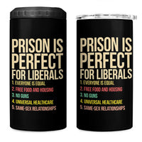 Prison Is Perfect For Liberals 4 in 1 Can Cooler Tumbler Funny Anti Liberal Quote Satire Statement Subtle FDT Political Humor