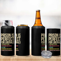 Prison Is Perfect For Liberals 4 in 1 Can Cooler Tumbler Funny Anti Liberal Quote Satire Statement Subtle FDT Political Humor