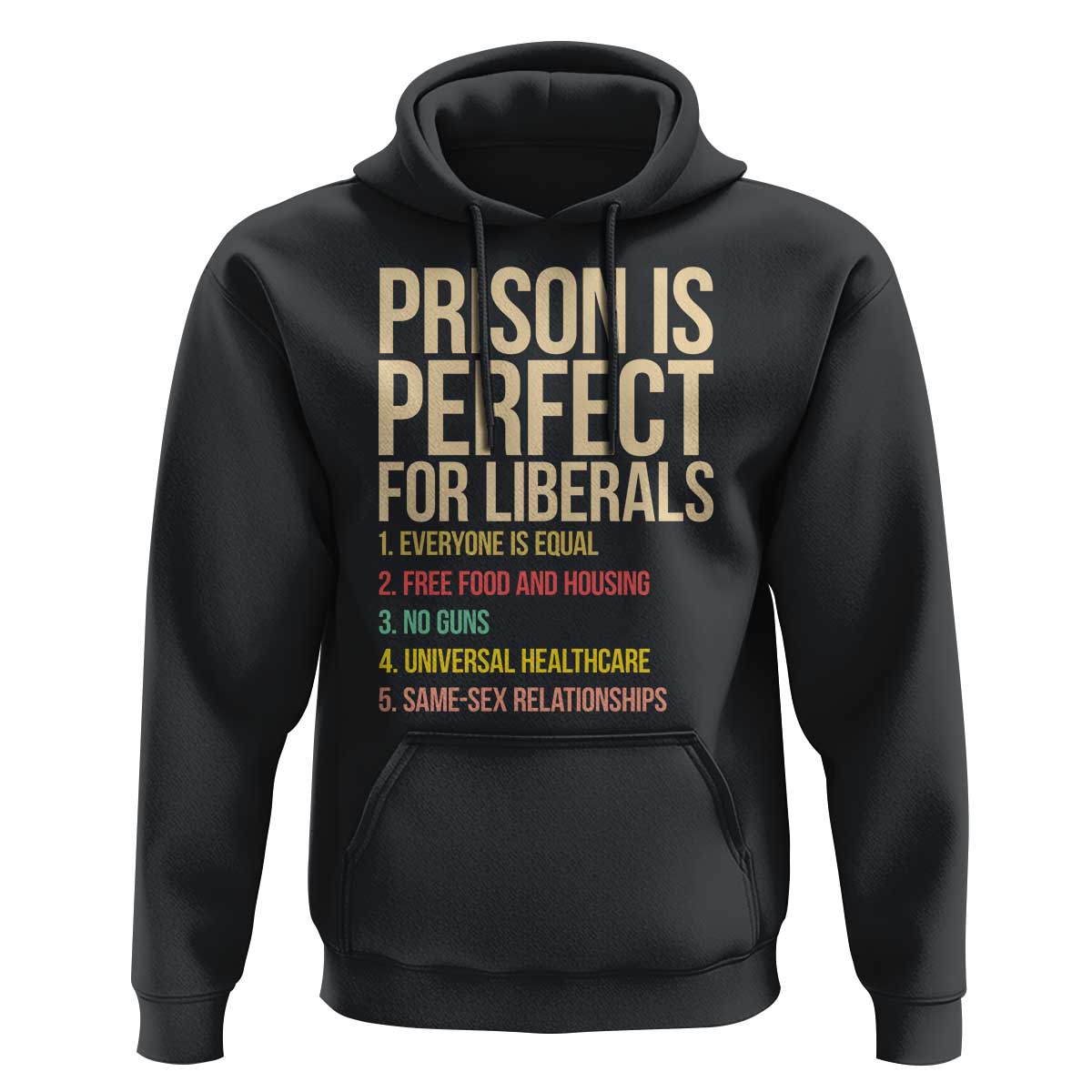 Prison Is Perfect For Liberals Hoodie Funny Anti Liberal Quote Satire Statement Subtle FDT Political Humor