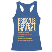 Prison Is Perfect For Liberals Racerback Tank Top Funny Anti Liberal Quote Satire Statement Subtle FDT Political Humor