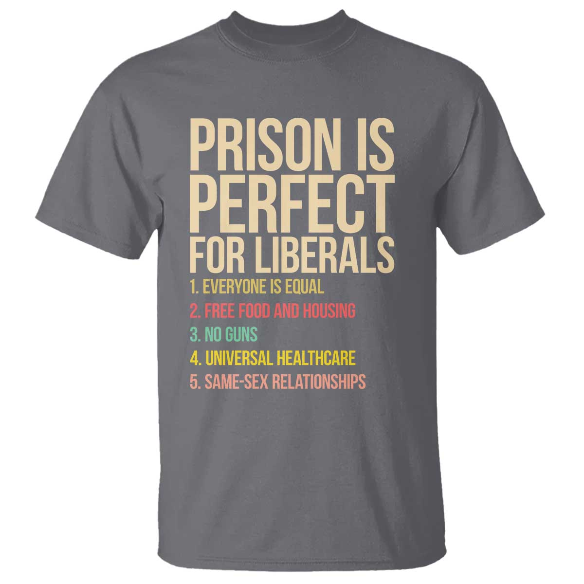 Prison Is Perfect For Liberals T Shirt Funny Anti Liberal Quote Satire Statement Subtle FDT Political Humor