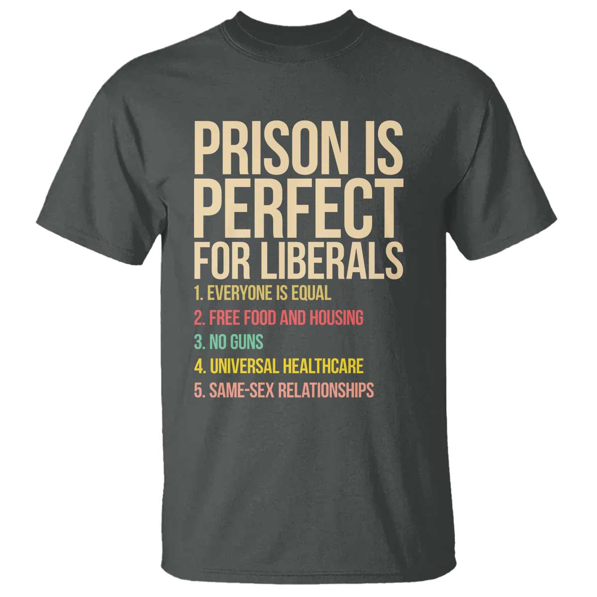Prison Is Perfect For Liberals T Shirt Funny Anti Liberal Quote Satire Statement Subtle FDT Political Humor