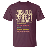 Prison Is Perfect For Liberals T Shirt Funny Anti Liberal Quote Satire Statement Subtle FDT Political Humor
