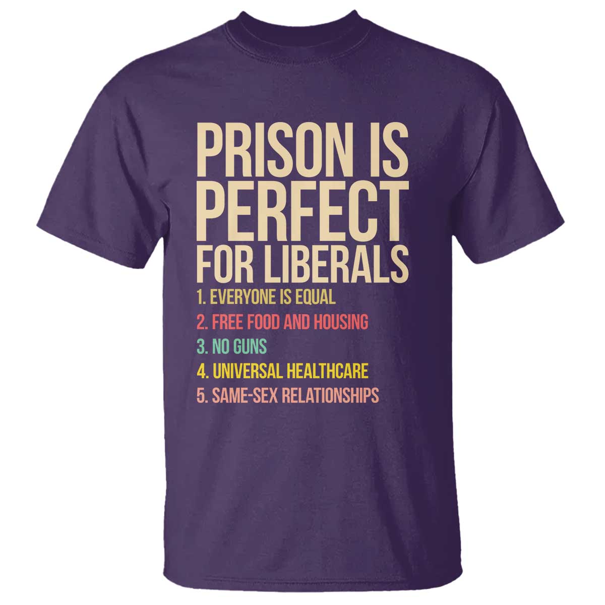 Prison Is Perfect For Liberals T Shirt Funny Anti Liberal Quote Satire Statement Subtle FDT Political Humor