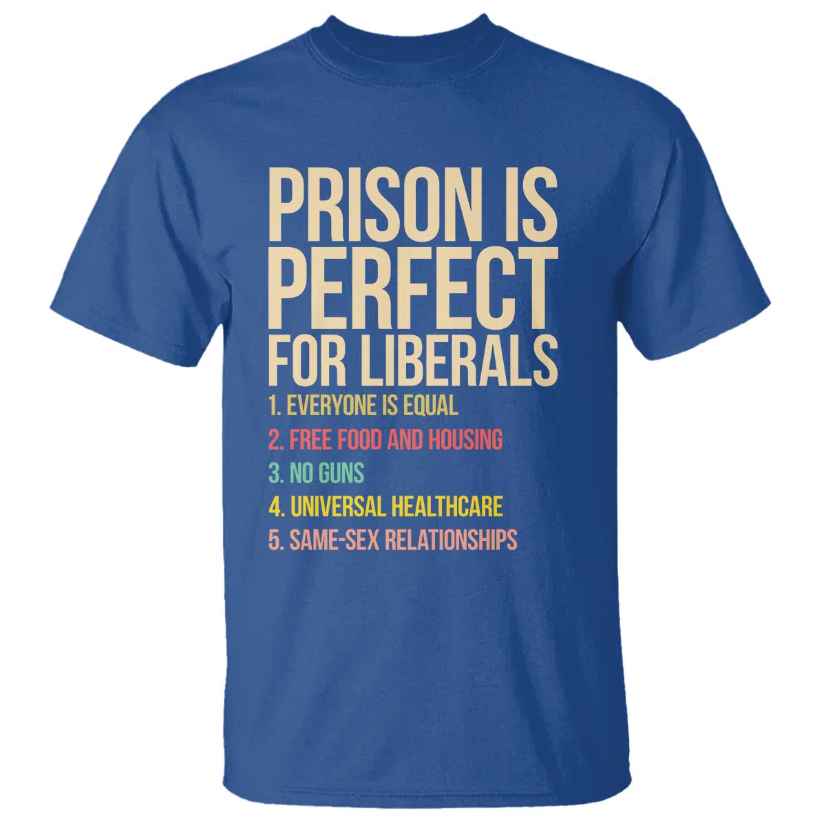 Prison Is Perfect For Liberals T Shirt Funny Anti Liberal Quote Satire Statement Subtle FDT Political Humor