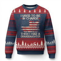 I Used To Be in Charge Then I Had A Granddaughter Ugly Christmas Sweater Fathers Day Grandpa Gift American Flag