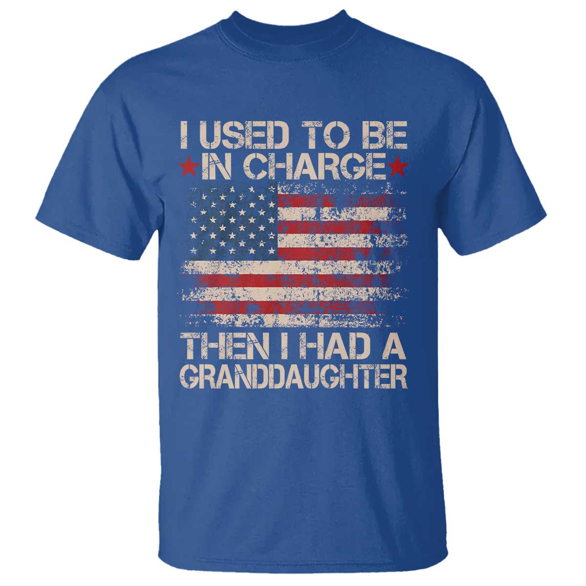 I Used To Be in Charge Then I Had A Granddaughter T Shirt Fathers Day Grandpa Gift American Flag
