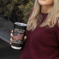 I Used To Be in Charge Then I Had A Granddaughter Tumbler Cup Fathers Day Grandpa Gift American Flag