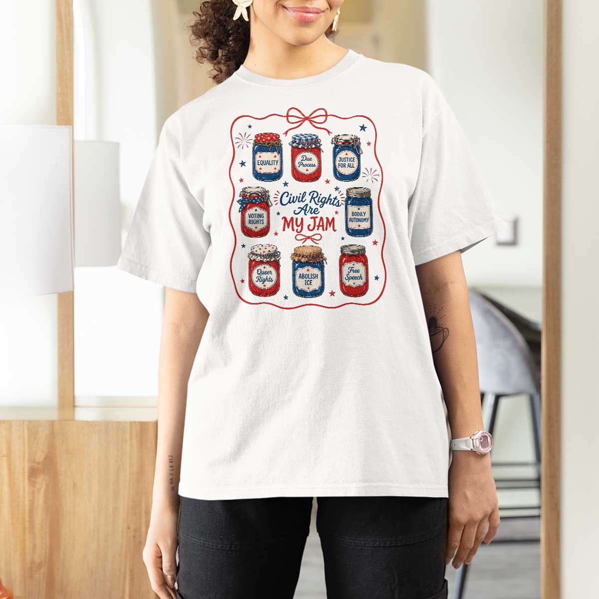 Civil Rights Are My Jam T Shirt For Women Liberal Values 4th Of July Equal Rights Feminist LGBT Ally