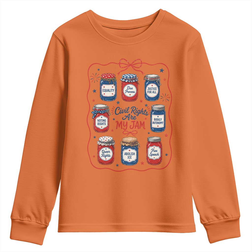 Civil Rights Are My Jam Youth Sweatshirt Liberal Values 4th Of July Equal Rights Feminist LGBT Ally