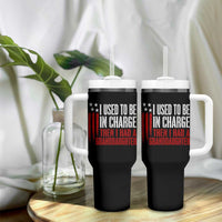 I Used To Be in Charge Then I Had A Granddaughter Tumbler With Handle Funny Saying Gag Gift Birthday Grandpa Fathers Day US Flag