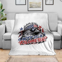 Funny 4th Of July WTF Is A Kilometer Throw Blanket Vintage USA Meme Patriotic Eagle Humor Independence Day