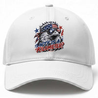 Funny 4th Of July WTF Is A Kilometer Baseball Cap Vintage USA Meme Patriotic Eagle Humor Independence Day