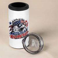 Funny 4th Of July WTF Is A Kilometer 4 in 1 Can Cooler Tumbler Vintage USA Meme Patriotic Eagle Humor Independence Day