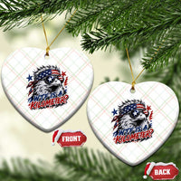 Funny 4th Of July WTF Is A Kilometer Ceramic Ornament Vintage USA Meme Patriotic Eagle Humor Independence Day