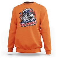 Funny 4th Of July WTF Is A Kilometer Sweatshirt Vintage USA Meme Patriotic Eagle Humor Independence Day