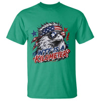 Funny 4th Of July WTF Is A Kilometer T Shirt Vintage USA Meme Patriotic Eagle Humor Independence Day