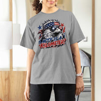 Funny 4th Of July WTF Is A Kilometer T Shirt For Women Vintage USA Meme Patriotic Eagle Humor Independence Day