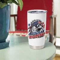 Funny 4th Of July WTF Is A Kilometer Tumbler Cup Vintage USA Meme Patriotic Eagle Humor Independence Day