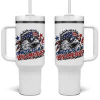 Funny 4th Of July WTF Is A Kilometer Tumbler With Handle Vintage USA Meme Patriotic Eagle Humor Independence Day