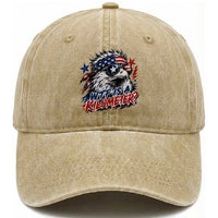Funny 4th Of July WTF Is A Kilometer Washed Cotton Baseball Cap Vintage USA Meme Patriotic Eagle Humor Independence Day