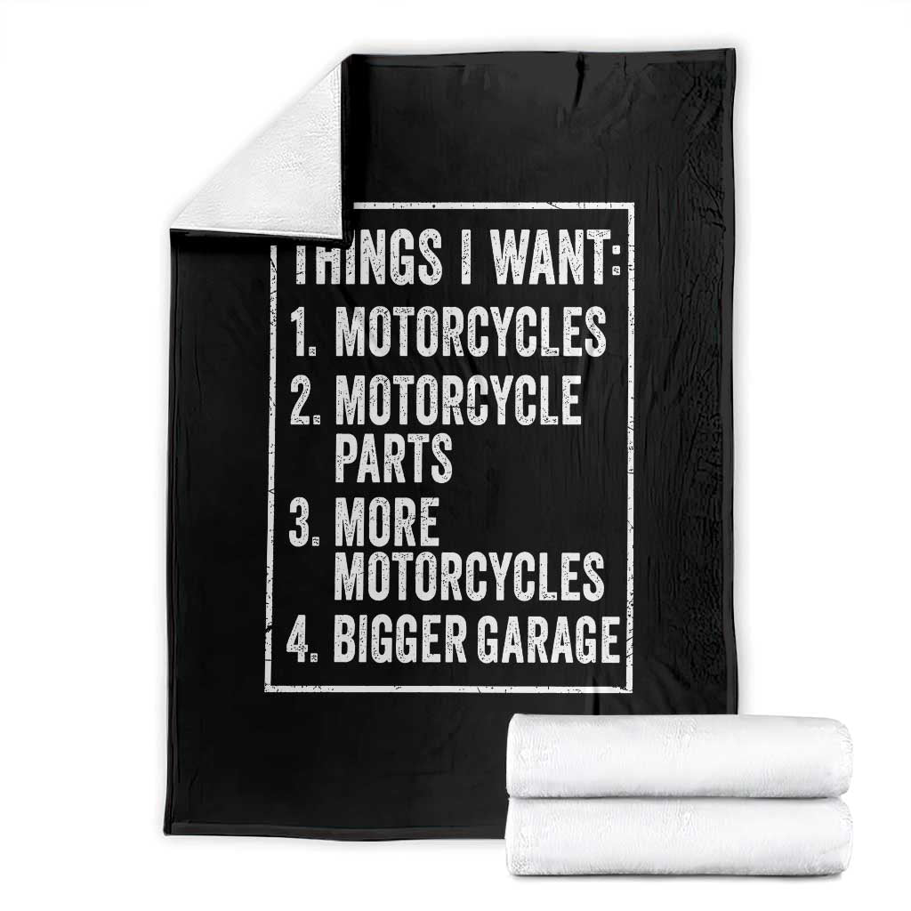 Funny Motorcycle Lovers Throw Blanket Things I Want Vintage Garage Graphic Bikers Club