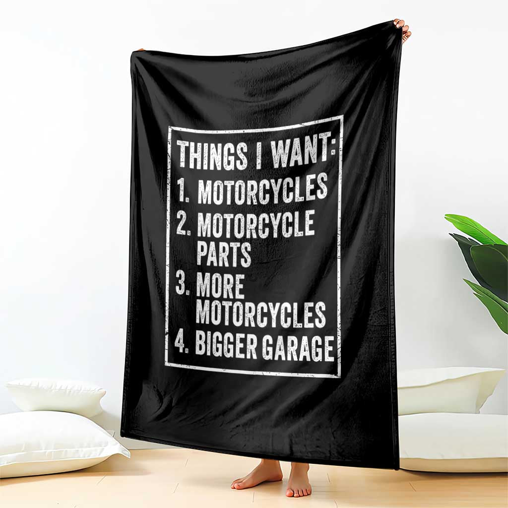 Funny Motorcycle Lovers Throw Blanket Things I Want Vintage Garage Graphic Bikers Club
