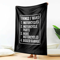 Funny Motorcycle Lovers Throw Blanket Things I Want Vintage Garage Graphic Bikers Club